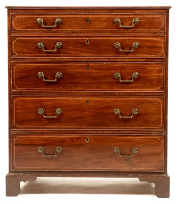 Lot 803 - A late Georgian mahogany chest.