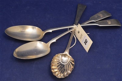 Lot 347 - Three silver serving spoons