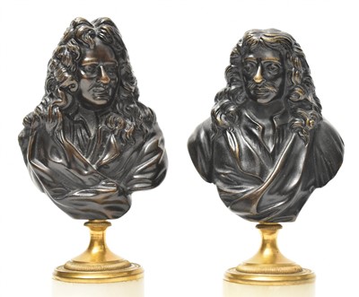 Lot 458 - Pair of bronze busts