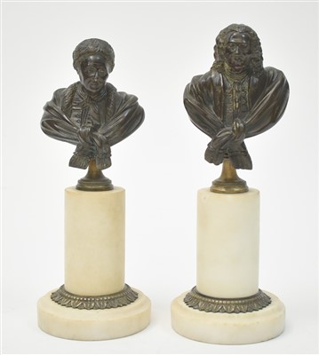 Lot 459 - Pair bronze busts