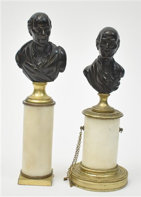 Lot 460 - Two bronze busts