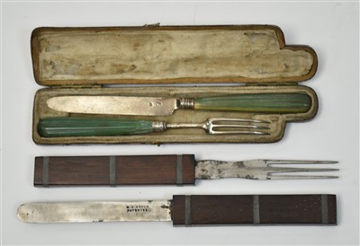 Lot 536 - Two travelling knife and fork sets