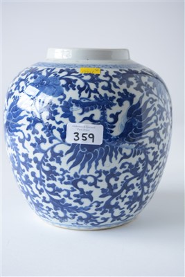 Lot 24 - A pair of late 19th Century Chinese blue and white porcelain ginger jars and covers.