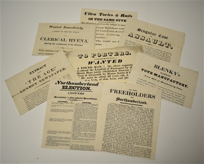 Lot 329 - 1826 Alnwick Election hand bills