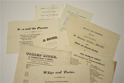 Lot 332 - 1826 Alnwick Election hand bills