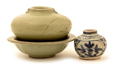 Lot 26 - Three pieces of Chinese Celadon ware.