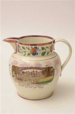 Lot 132 - A 19th Century Sunderland lustre jug; and another.  (2)