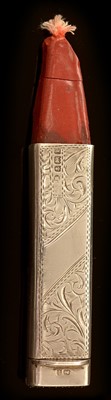 Lot 549 - Silver combination vesta/sealing wax holder.