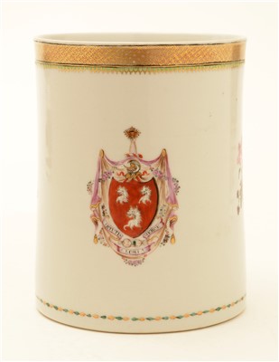 Lot 1 - A Chinese Export armorial porcelain mug.
