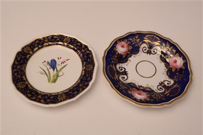 Lot 88 - A Bloor Derby bone china part dessert service; Regency porcelain jug; and a plate.