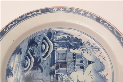 Lot 80 - An English Delft ware plate.