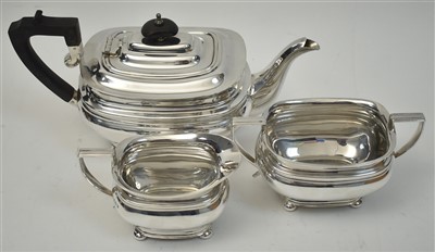 Lot 493 - Three piece silver tea service