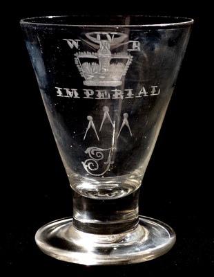 Lot 214 - A William IV conical large toasting glass.