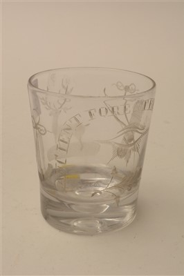 Lot 207 - Two engraved tumblers.