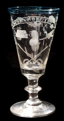 Lot 177 - A blade knopped stemmed short ale glass.