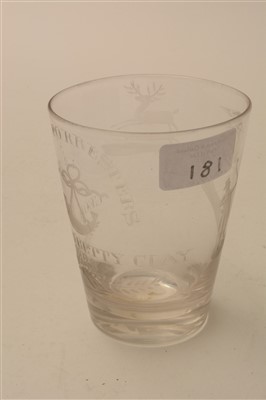 Lot 181 - Three glass goblets.