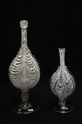 Lot 191 - Two late 19th Century Nailsea type decanters.