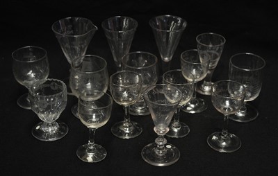 Lot 163 - Fifteen miscellaneous wine glasses.