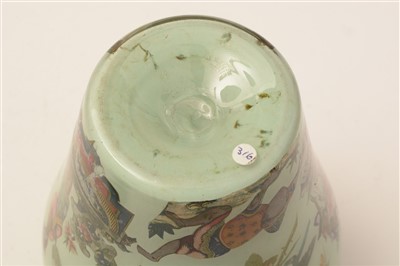 Lot 221 - A Victorian Decalcomania glass vase.