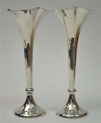 Lot 522 - Pair of silver vases