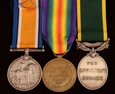 Lot 1743 - First World War and later Territorial Efficiency group