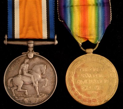 Lot 1640 - Pair First World War medals