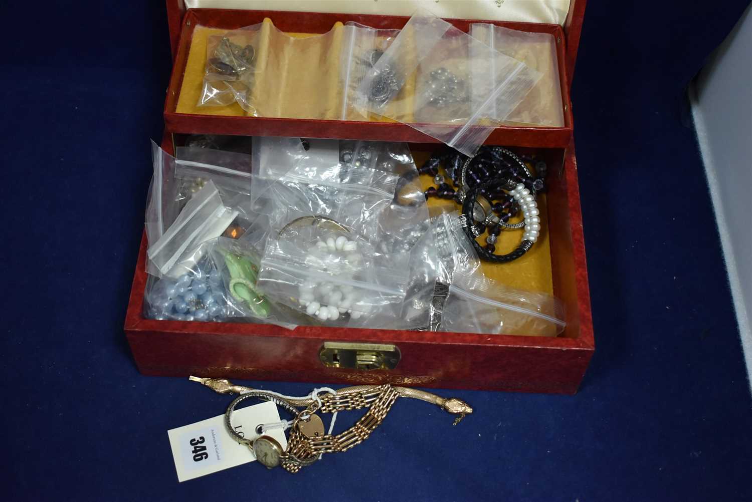 Lot 346 - Snake bracelet and other jewellery