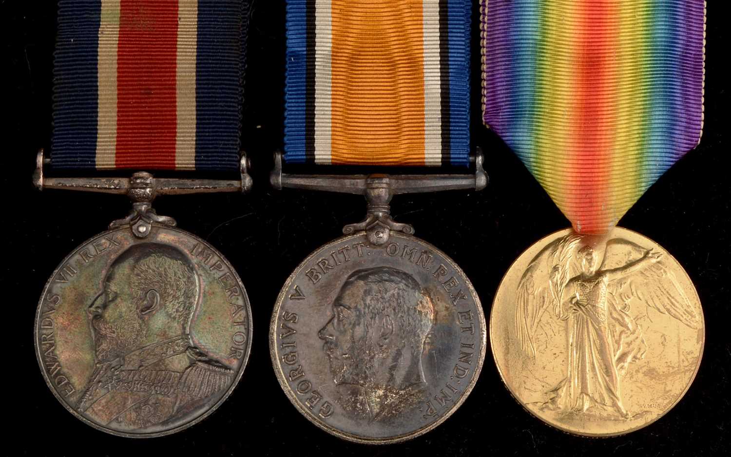 Lot 1853 - Naval Good Shooting medal and WWI medals