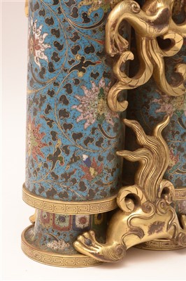 Lot 44 - A Chinese cloisonne, enamel and gilt bronze "Champion" vase.