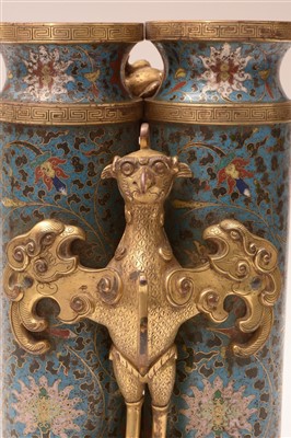 Lot 44 - A Chinese cloisonne, enamel and gilt bronze "Champion" vase.