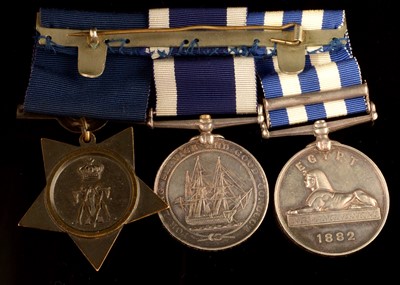 Lot 1763 - Victorian Egypt and Naval Long Service medals