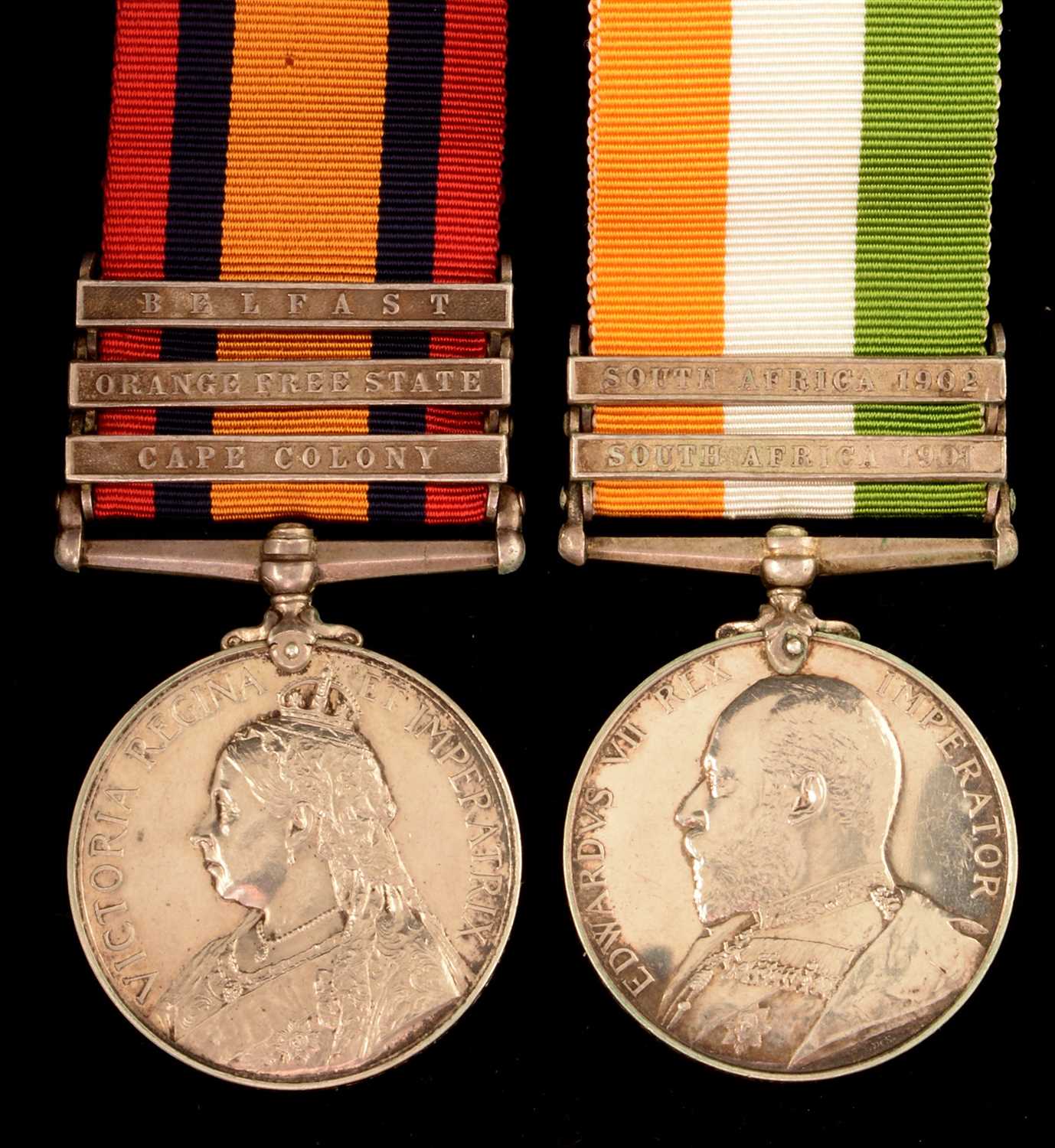 Lot 1595 - Queen's and King's South Africa medal