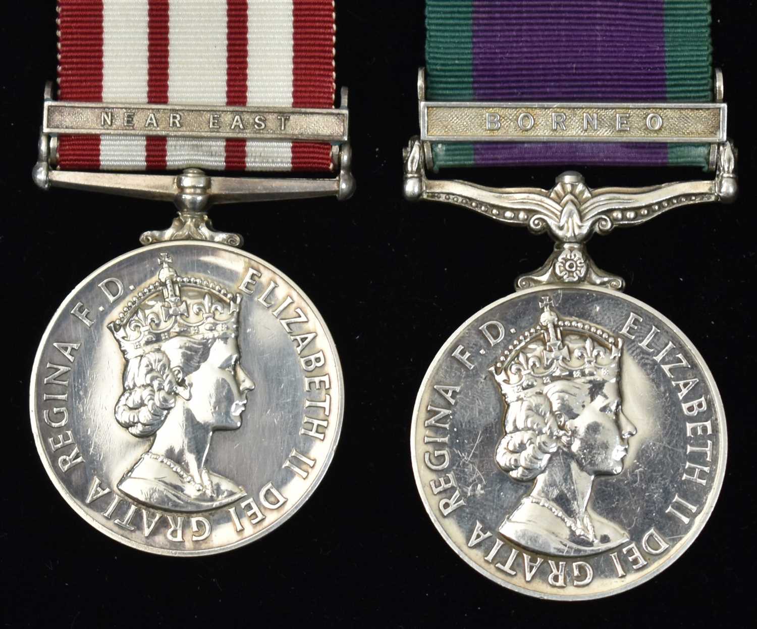 Lot 1713 - Two Elizabeth II General Service medals