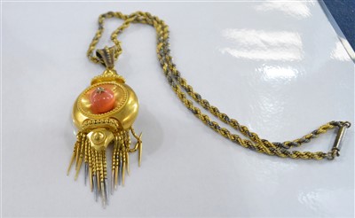 Lot 99 - Victorian coral and yellow metal parure