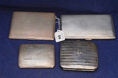 Lot 64 - Four silver cigarette cases