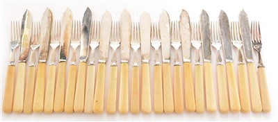 Lot 196 - A set of twelve fish knives and forks