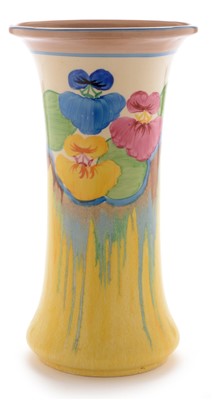 Lot 1504 - Clarice Cliff Delicia Pansies vase