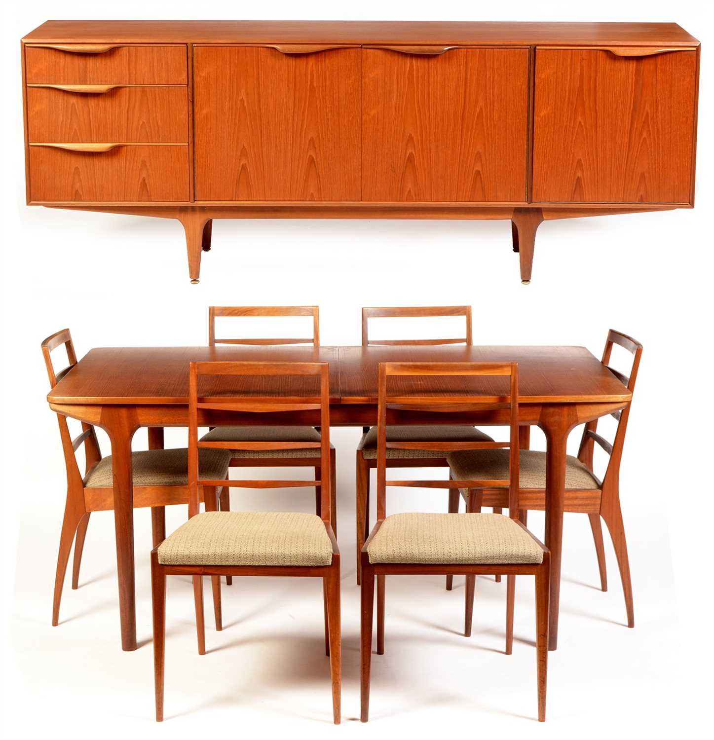 Lot 1563 - A.H. McIntosh & Co. Ltd: a 1960's Dunvegan eight-piece teak dining room suite.