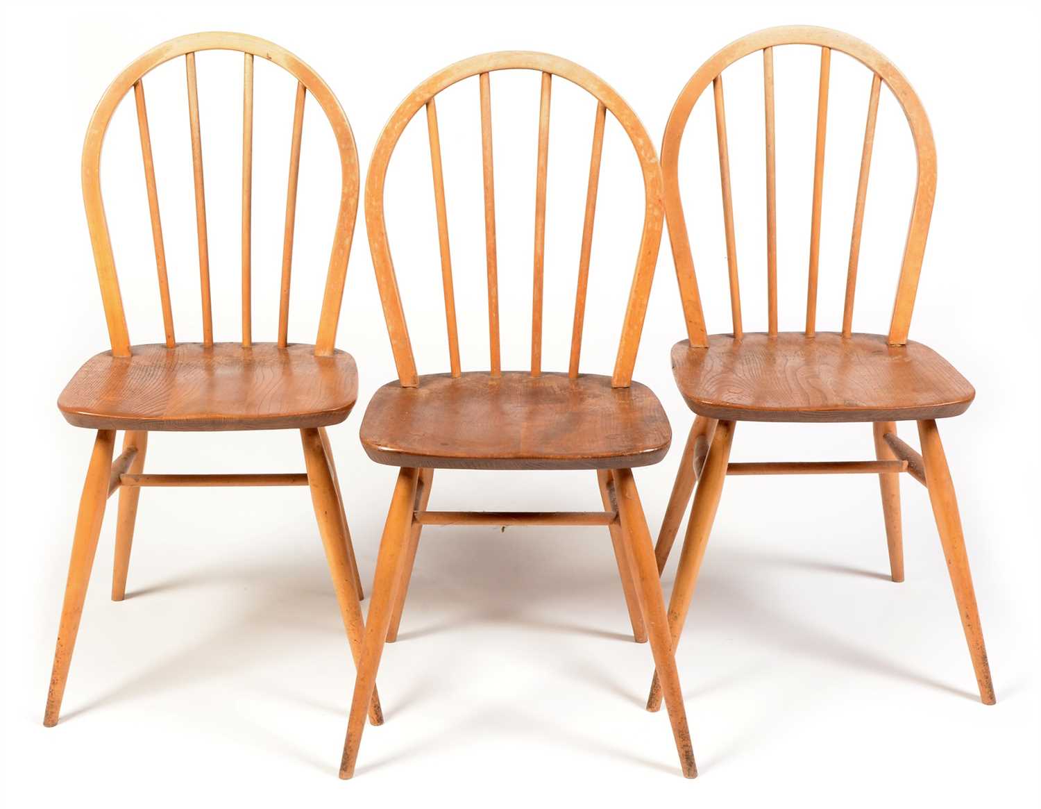 Lot 1602 - Three Ercol Windsor dining chairs.