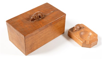 Lot 270 - Robert 'Mouseman' Thompson box and ashtray