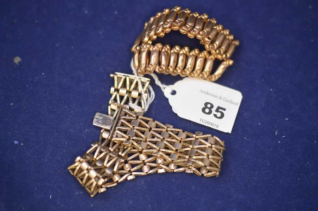 Lot 85 - 9ct bracelet and another
