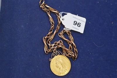 Lot 96 - Gold £2 coin on bracelet