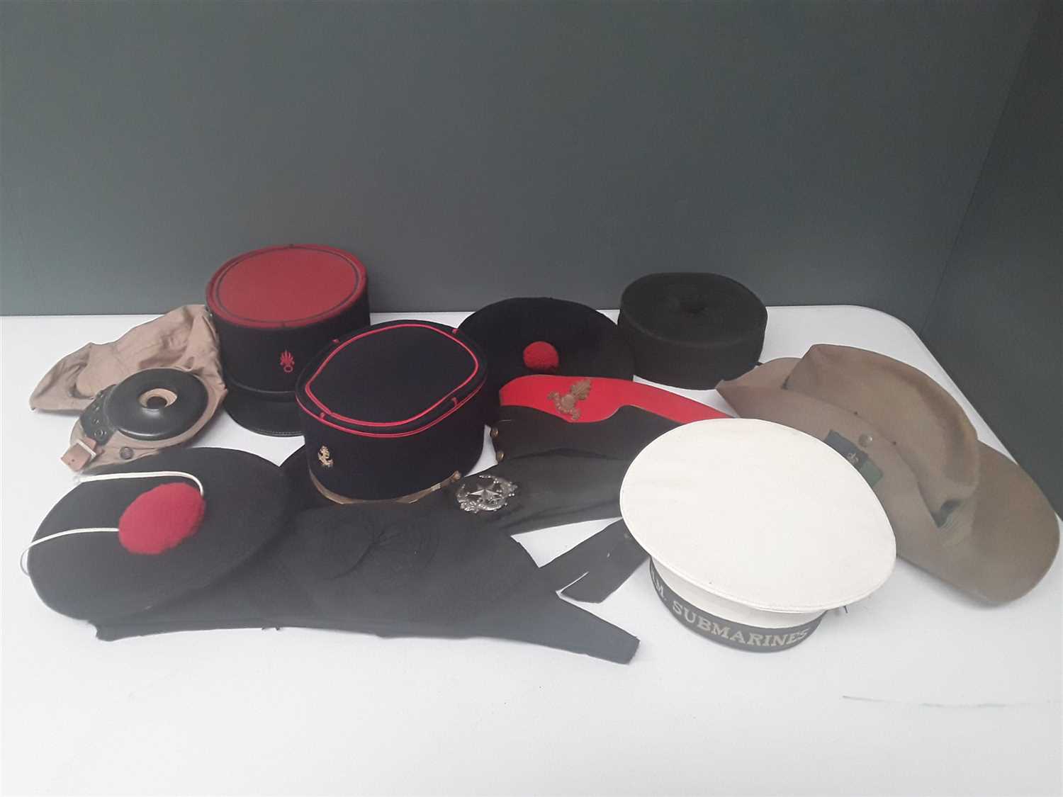 Lot 13 - Eleven military hats and caps