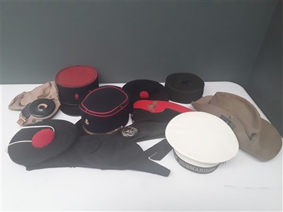 Lot 13A - Eleven military hats and caps