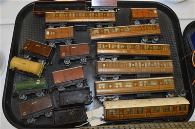 Lot 193 - Hornby rolling stock; Hornby and other model train track and transformer units