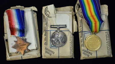 Lot 1682 - A Group of three First World War medals