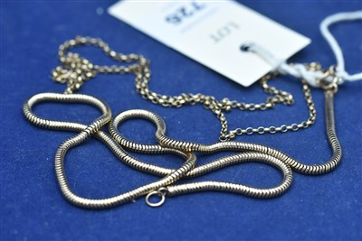 Lot 726 - Two yellow metal chains