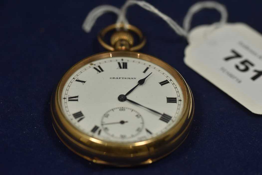 Lot 751 - 9ct pocket watch