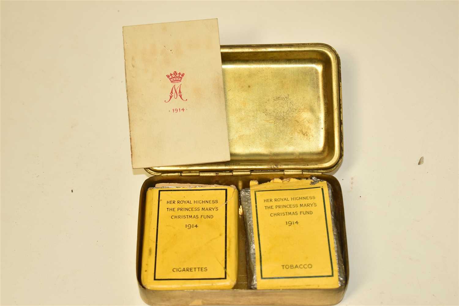 Lot 74 - First World War Christmas tin, containing...