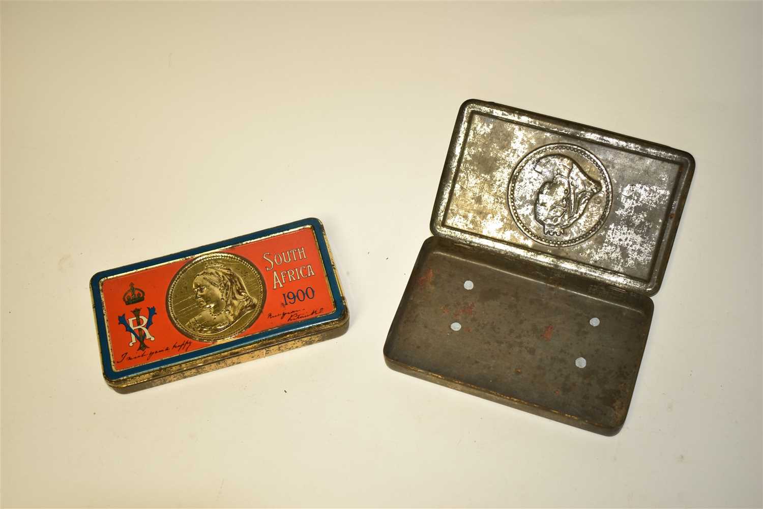 Lot 75 - Two Queen Victoria South Africa 1900 tin